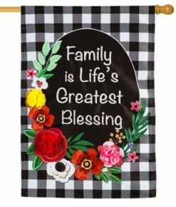 Family Is Life’s Greatest Blessing Applique House Flag