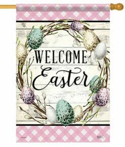 Farmhouse Easter House Flag