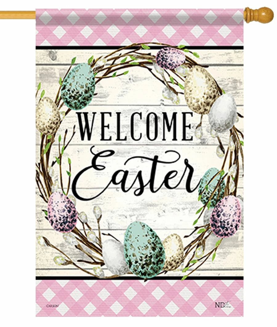 Farmhouse Easter House Flag 3 Farmhouse Easter House Flag