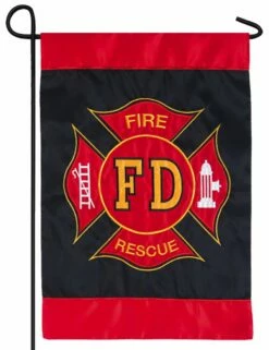 Firefighter Maltese Cross Applique Garden Flag -Flag Sales 2024 firefighter maltese cross applique garden flag