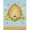 Floral Bee Hive Suede Reflections House Flag