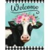 Floral Cow House Flag -Flag Sales 2024 floral cow house flag