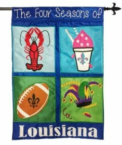 Four Seasons Of Louisiana Double Applique House Flag