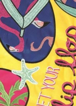 Get Your Flop On Double Applique House Flag