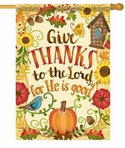 Give Thanks To The Lord Fall House Flag