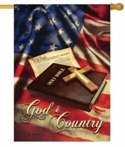 God And Country House Flag