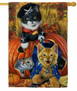 Halloween Kittens Sublimated House Flag