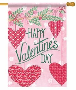 Hanging Hearts House Flag