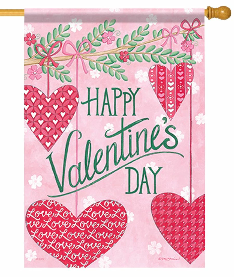 Hanging Hearts House Flag 3 Hanging Hearts House Flag