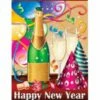 Happy New Year Champagne Sublimated House Flag -Flag Sales 2024 happy new year champagne sublimated house flag