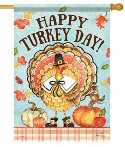 Happy Turkey Day House Flag
