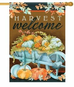Harvest Wheelbarrow House Flag