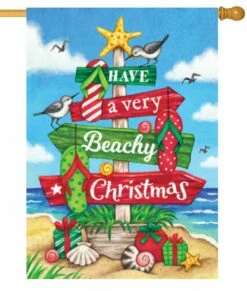 Have A Beachy Christmas House Flag