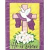 He Is Risen Double Applique House Flag -Flag Sales 2024 he is risen double applique house flag