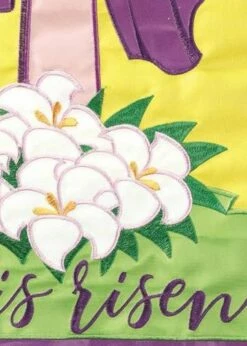 He Is Risen Double Applique House Flag -Flag Sales 2024 he is risen double applique house flag detail 1