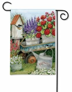 Herb Garden Wagon Garden Flag
