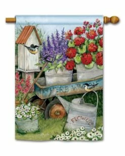 Herb Garden Wagon House Flag