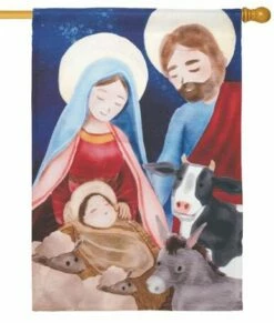 Holy Family With Animals House Flag