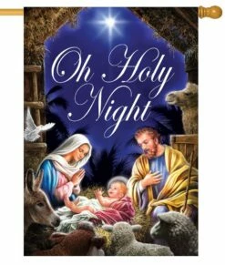 Holy Night Nativity House Flag