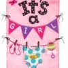 It’s A Girl Applique House Flag