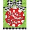 Jesus Is The Reason Ornament House Flag -Flag Sales 2024 jesus is the reason ornament house flag