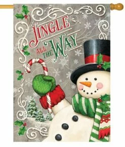 Jingle All The Way Snowman House Flag