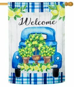 Lemon Tree Truck Suede Reflections House Flag -Flag Sales 2024 lemon tree truck suede reflections house flag