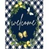 Lemon Wreath Welcome House Flag 1 Lemon Wreath Welcome House Flag -Flag Sales 2024 lemon wreath welcome house flag