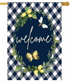 Lemon Wreath Welcome House Flag
