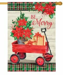 Lil’ Red Christmas Wagon House Flag