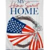 Linen American Flag Wreath Decorative House Flag