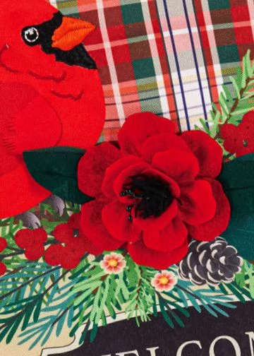 Linen Birdhouse In Plaid Decorative Garden Flag 3 Linen Birdhouse In Plaid Decorative Garden Flag