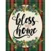 Linen Bless This Home Plaid Decorative House Flag