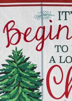 Linen Christmas Plaid Truck Decorative House Flag