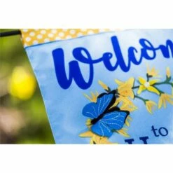 Linen Forsythia Wreath Decorative House Flag 11 Linen Forsythia Wreath Decorative House Flag -Flag Sales 2024 linen forsythia wreath decorative house flag detail 1