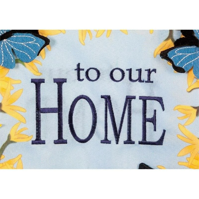 Linen Forsythia Wreath Decorative House Flag 7 Linen Forsythia Wreath Decorative House Flag - Image 5