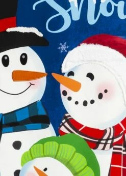 Linen Let It Snow Family Decorative House Flag