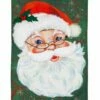 Linen Merry Santa Applique House Flag -Flag Sales 2024 linen merry santa decorative house flag