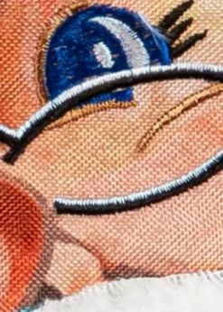 Linen Merry Santa Applique House Flag -Flag Sales 2024 linen merry santa decorative house flag detail 1