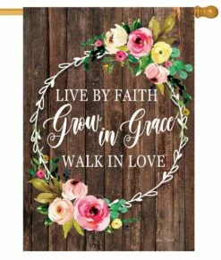 Live By Faith House Flag
