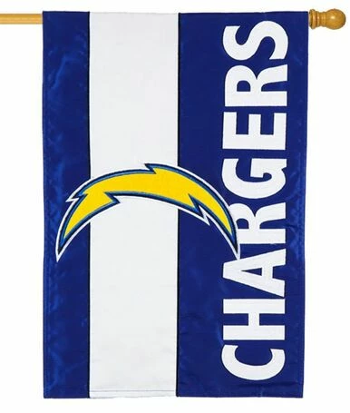 Los Angeles Chargers Embellished Applique House Flag 3 Los Angeles Chargers Embellished Applique House Flag