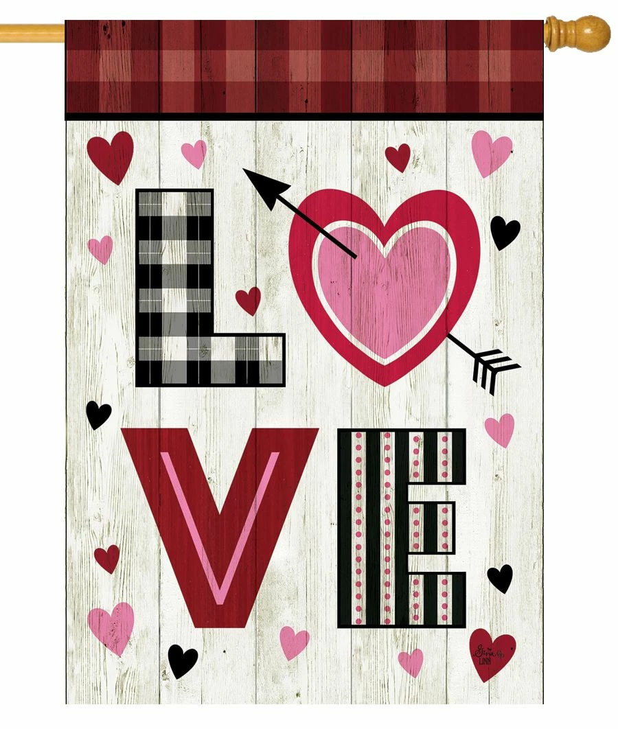 Love Valentine House Flag 3 Love Valentine House Flag