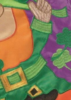 Lucky I Gnome It Double Applique House Flag