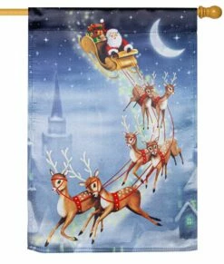 Lustre Santa Sleigh House Flag