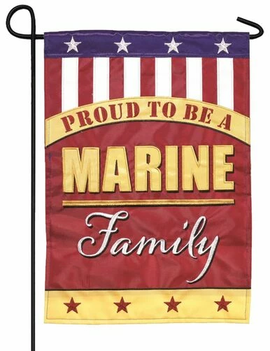 Marine Family Double Applique Garden Flag 3 Marine Family Double Applique Garden Flag