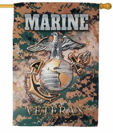 Marine Veteran Camouflage Sublimated House Flag 3 Marine Veteran Camouflage Sublimated House Flag