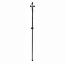 Metal Extendable Flagpole With Fleur De Lis Topper Black