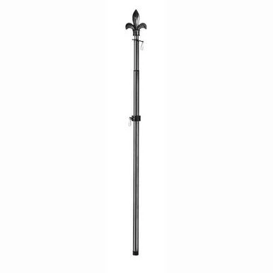 Metal Extendable Flagpole With Fleur De Lis Topper Black 3 Metal Extendable Flagpole With Fleur De Lis Topper Black
