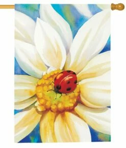 Morning Daisies Textured Suede House Flag