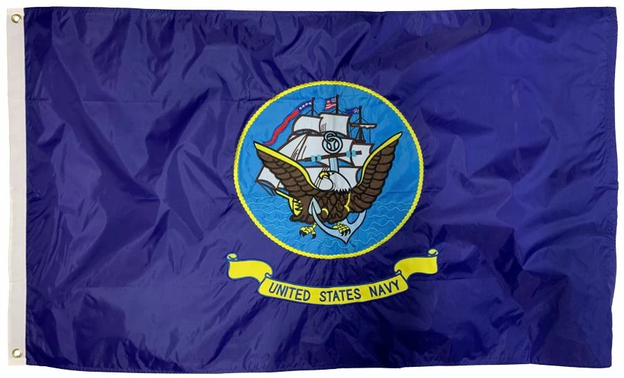 Navy Double Sided Flag 3×5 Sewn Nylon 4 Navy Double Sided Flag 3×5 Sewn Nylon - Image 2